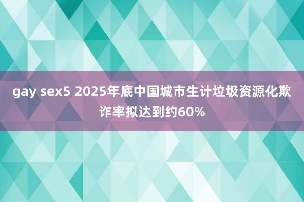 gay sex5 2025年底中国城市生计垃圾资源化欺诈率拟达到约60%