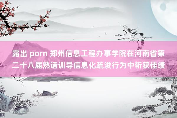 露出 porn 郑州信息工程办事学院在河南省第二十八届熟谙训导信息化疏浚行为中斩获佳绩