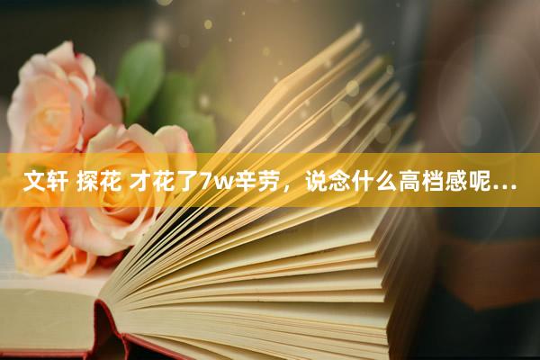 文轩 探花 才花了7w辛劳,说念什么高档感呢…